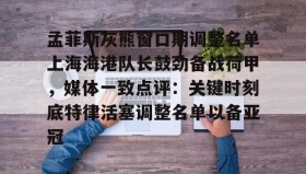 万博v-关于孟菲斯灰熊窗口期调整名单上海海港队长鼓劲备战荷甲，媒体一致点评：关键时刻底特律活塞调整名单以备亚冠的信息